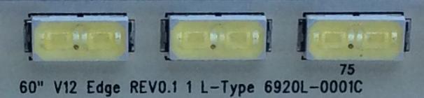 KIT DE LED'S PARA TV (2 PIEZAS) / LG AG1307 / 60" V12 Edge REV0.1 1 L-TYPE 6920L-0001C / 60" V12 Edge REV0.1 1 R-TYPE 6920L-0001C / PANEL LC600EUD (FE)(F1) / MODELO 60LM7200-UA / 60LM7200-UA.AUSWLJM - Imagen 2